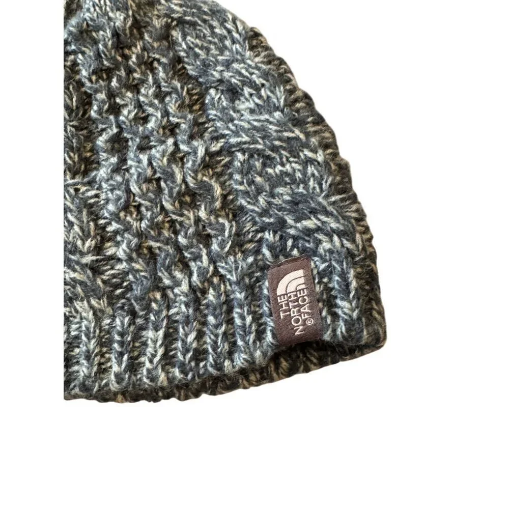 The North Face Blue Lined Cable Knit Beanie Women's One Size